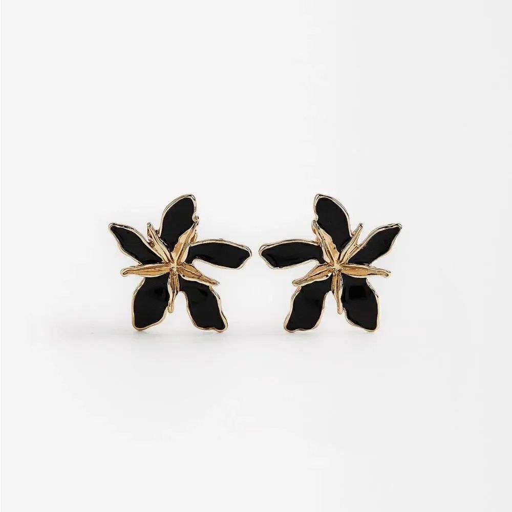 flower statement earrings N1128